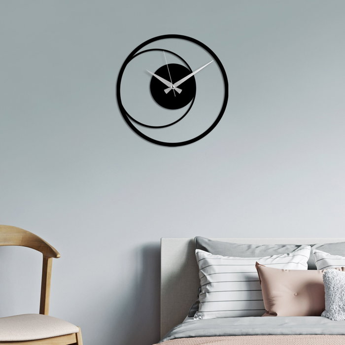 Wallity Circle 15 Reloj de Pared Decorativo de Metal Negro